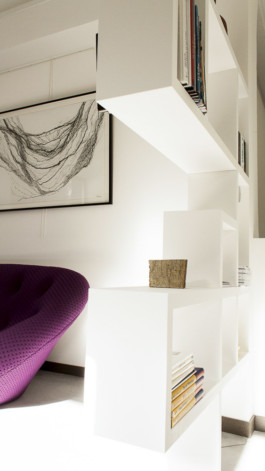 Millimètre ébéniste agencement nantes meuble blanc bibliothèque salon isabelle