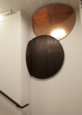 Millimètre ébéniste agencement nantes installation rivet œuvre d'art nacarat jardin de la châtelaine