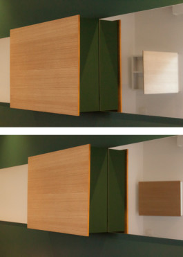 Millimètre ébéniste agencement nantes salle de bain vert chêne deux meubles